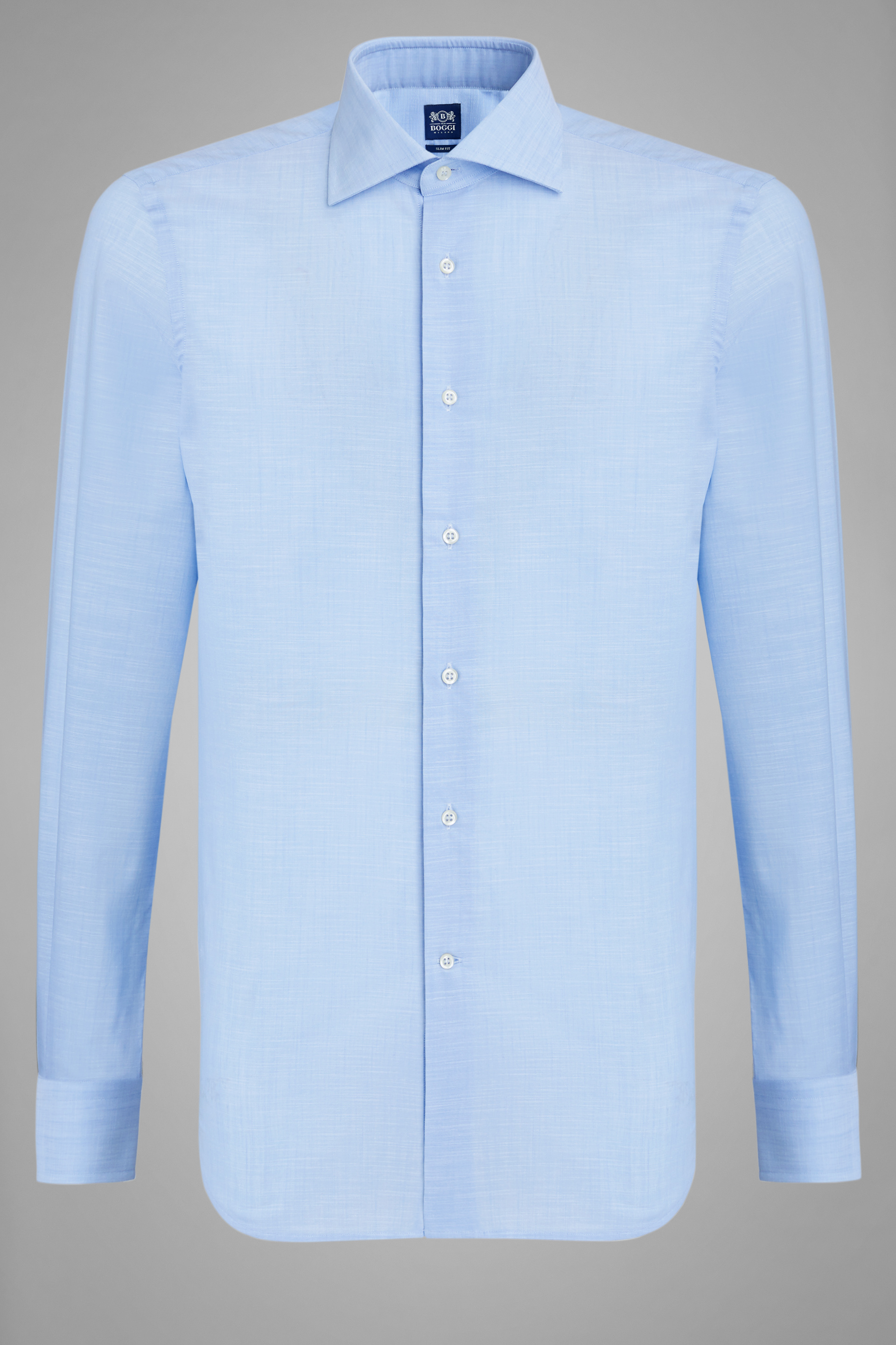 Men S Slim Fit Sky Blue Shirt With Windsor Collar Boggi Milano