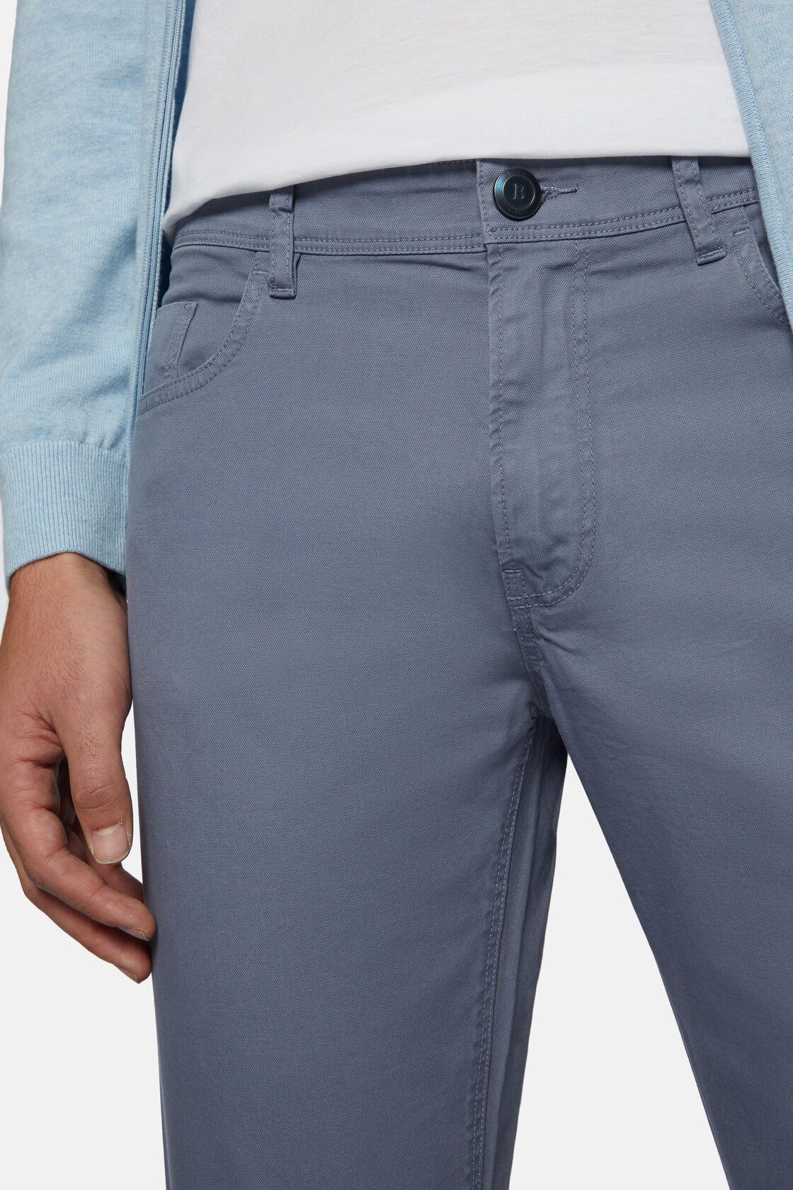 Cotton Tencel Stretch 5 Pockets, Air-blue, hi-res