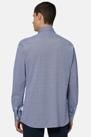 Piquet Open Collar Polo Shirt Regular Fit, Medium Blue, hi-res