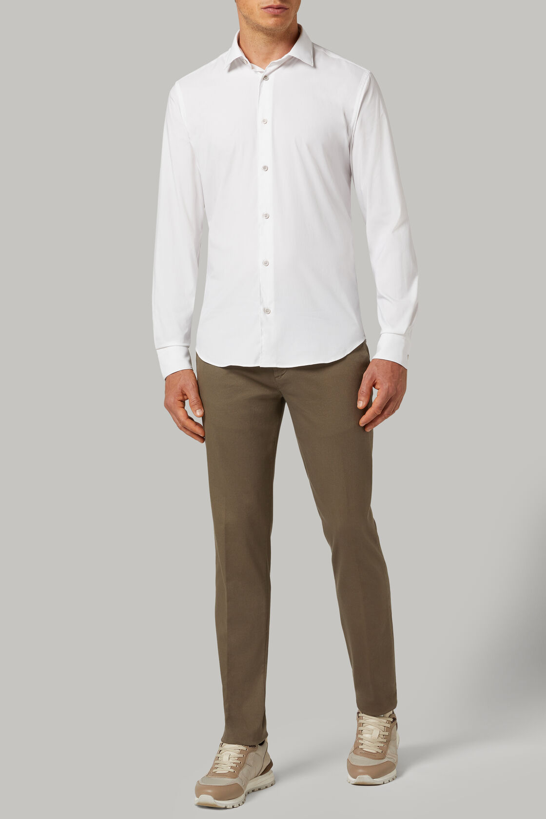 Slim fit white nylon shirt | Boggi