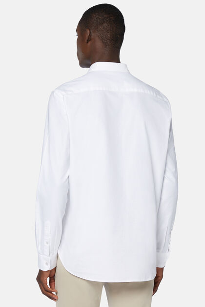Wit oxford katoenen overhemd met regular fit, White, hi-res