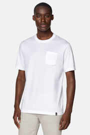 Κοντομάνικο μπλουζάκι από βαμβάκι και ζέρσεϊ tencel, White, hi-res