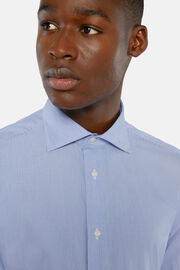 Micro Striped Windsor Collar Shirt Regular Fit, Medium Blue, hi-res