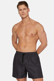Swimsuit with Geometric Print, Black, hi-res
