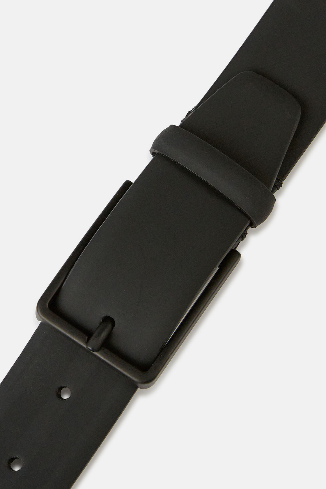 Rubberised Leather Belt With Logo, Black, hi-res
