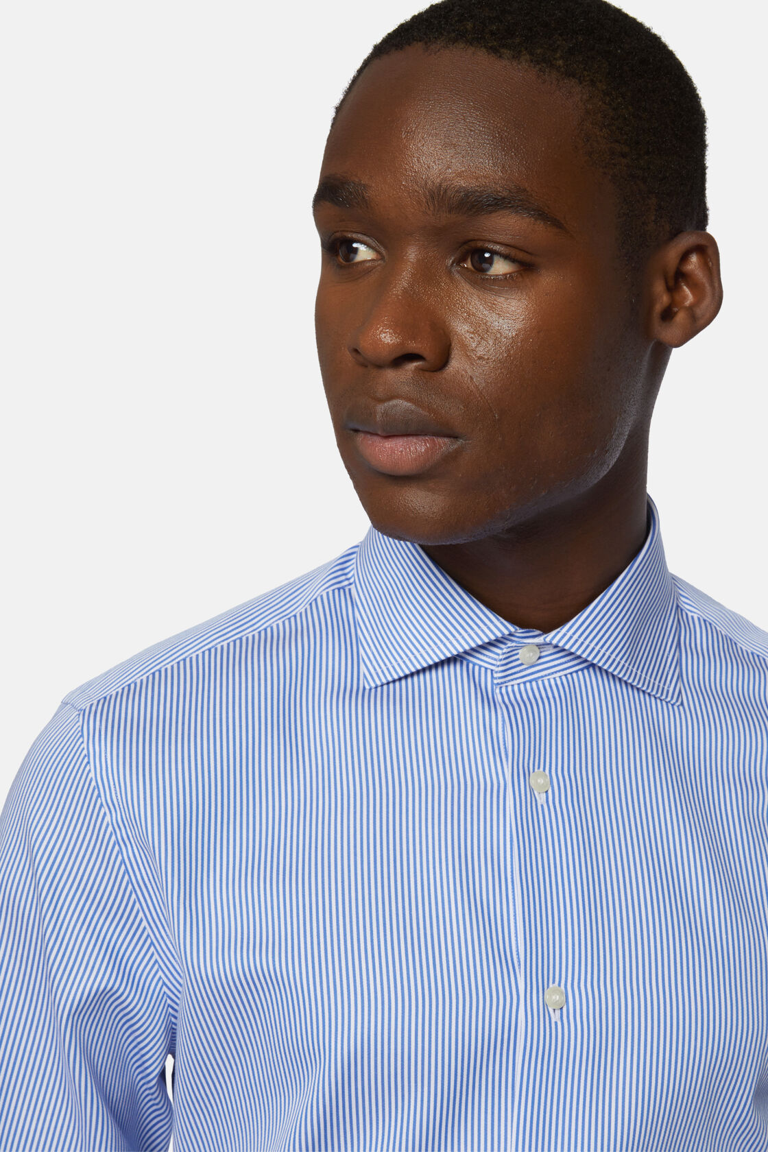Striped Windsor Collar Shirt Slim, Blue, hi-res