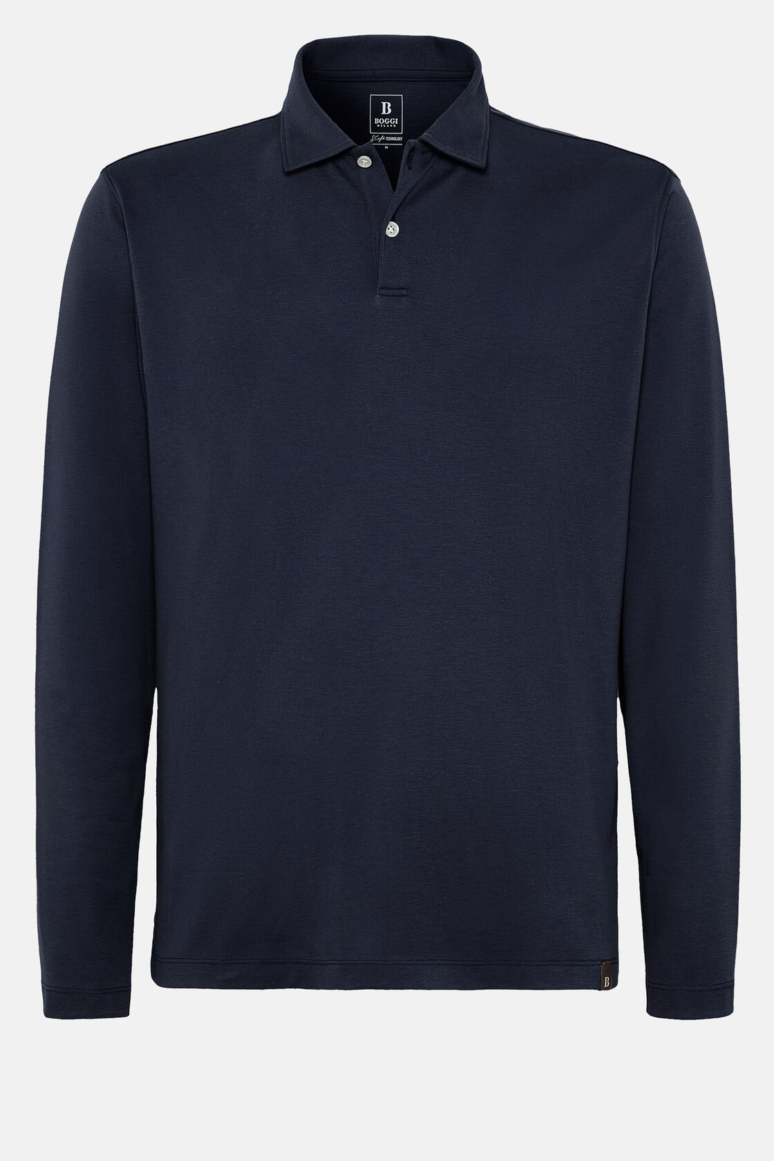 Polo Shirt in a Cotton Blend High-Performance Jersey Regular, Navy blue, hi-res