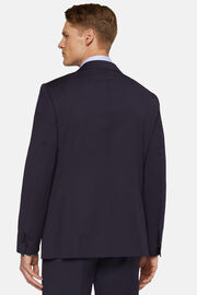 Navyblauer Anzug Mit Mikromuster Aus Wolle, Navy blau, hi-res