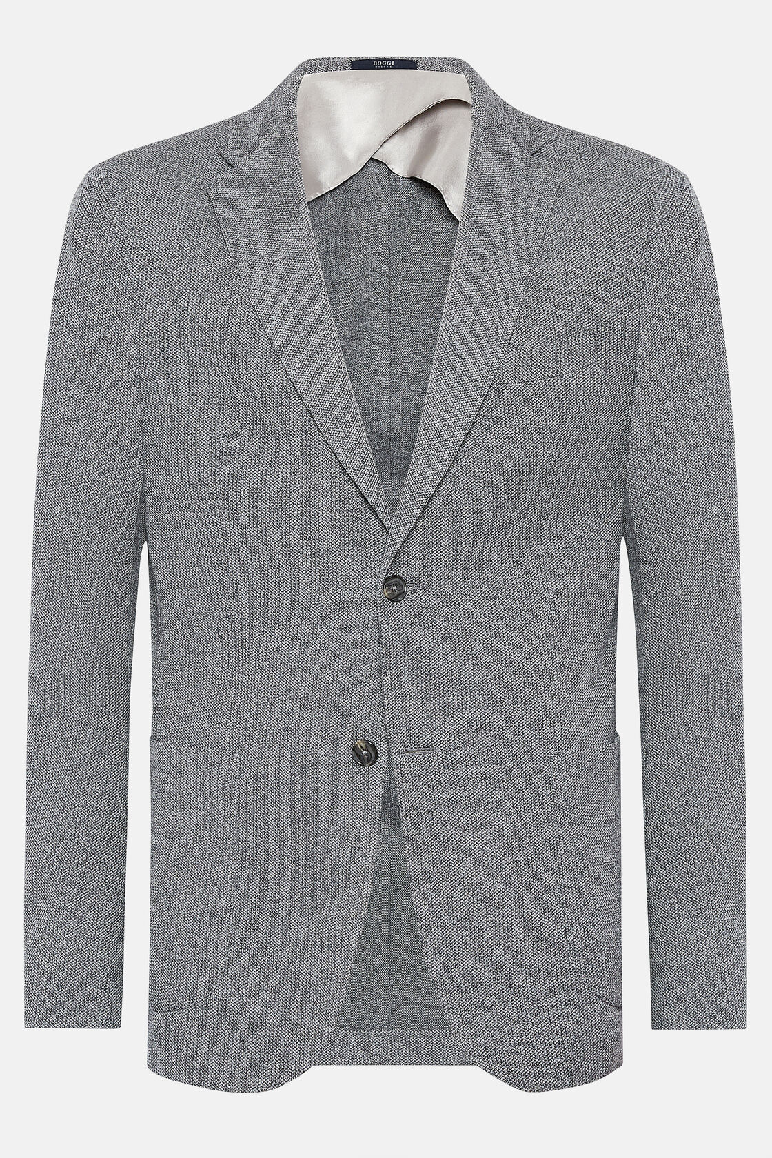 B Jersey Grey Jacket In Cotton, Wool and Polyester, Grey, hi-res