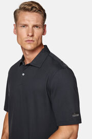 High-Performance Piqué Polo Shirt, Charcoal, hi-res