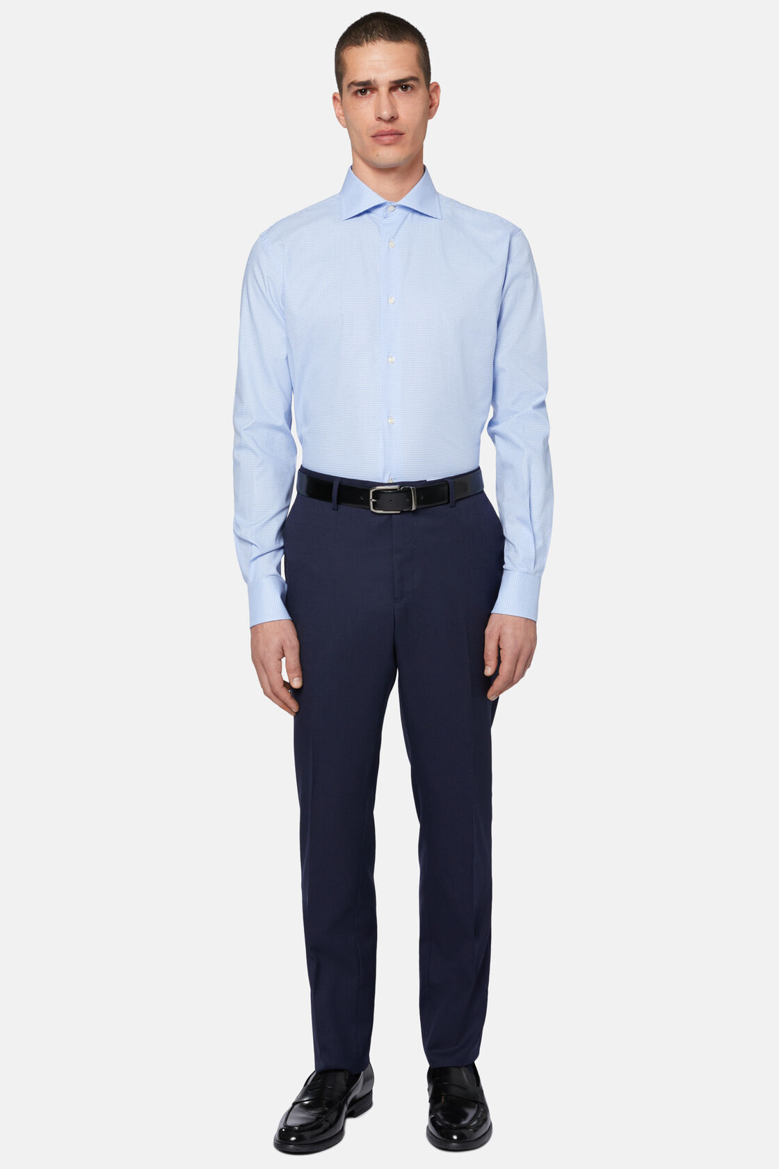 Checjk Windsor Collar Shirt Regular Fit, Light Blue, hi-res
