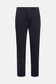 Stretch Gabardine Cotton Trousers, Navy blue, hi-res
