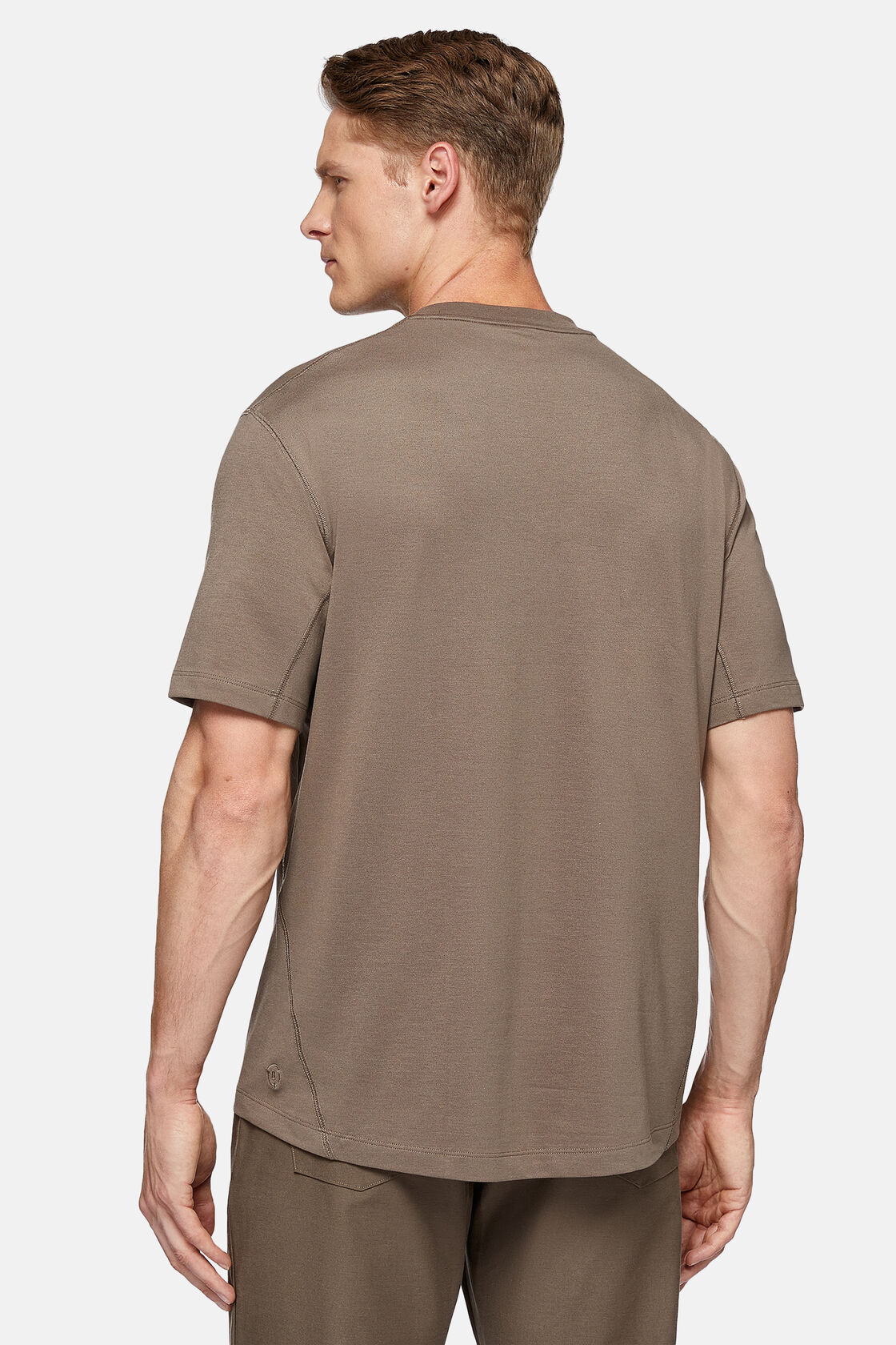 High-Performance Piqué Polo T-Shirt, Brown, hi-res