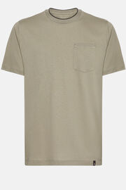 T-Shirt In Jersey Di Cotone Tencel, Taupe, hi-res