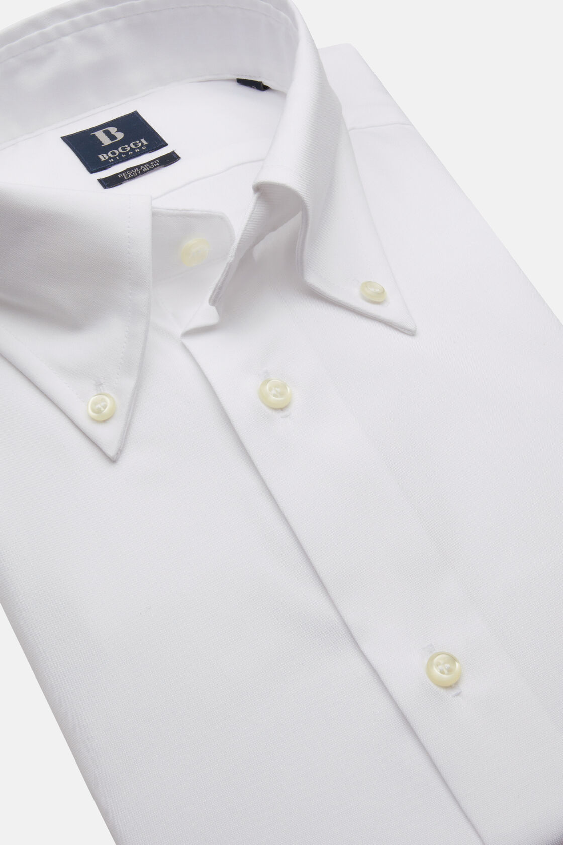 Chemise blanche pin point en coton regular fit, blanc, hi-res