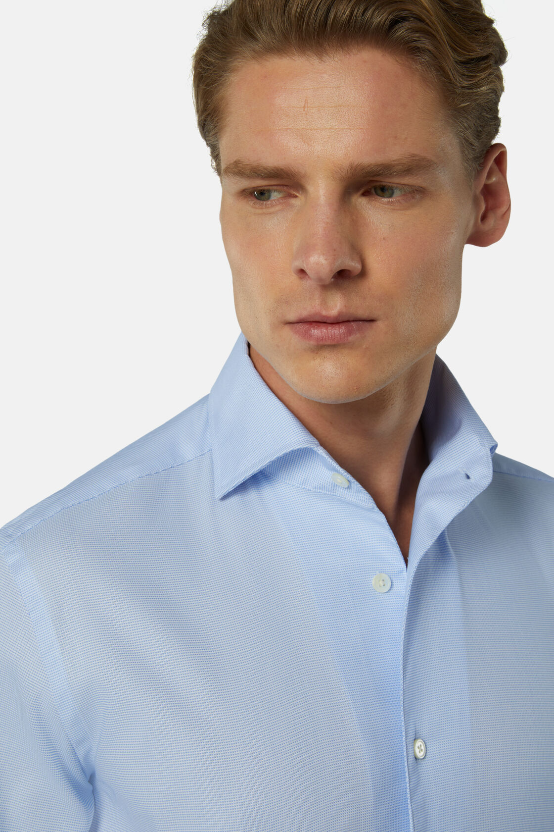 Men's Regular Fit Sky Blue Cotton and COOLMAX® Shirt | Boggi Milano