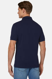 Regular Fit Cotton Pique Polo Shirt, Navy blue, hi-res
