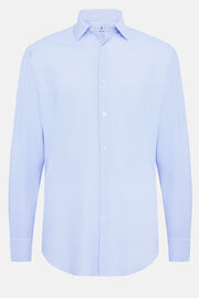 Camisa De Nailon Elástico Corte Slim, Azul claro, hi-res