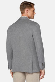 B Jersey Grey Jacket In Cotton, Wool and Polyester, Grey, hi-res