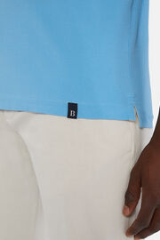 Cotton Piqué Polo Shirt, Turquoise, hi-res