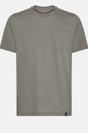 T-Shirt In Jersey Di Cotone Tencel, Verde, hi-res