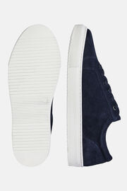 Suede Sneakers With Box Sole, Navy blue, hi-res