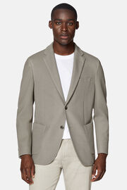 Dove Grey Textured Wool Jersey Jacket, Taupe, hi-res