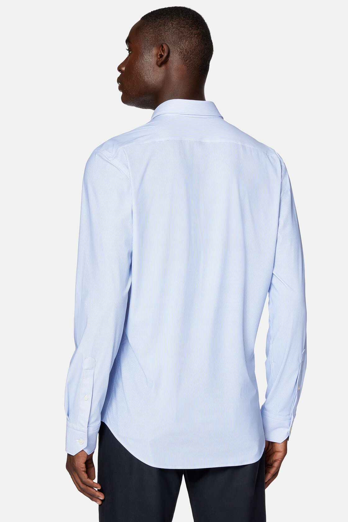 Slim Fit Stretch Nylon Shirt, Light Blue, hi-res
