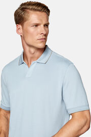 High-Performance Piqué Polo Shirt, Light Blue, hi-res
