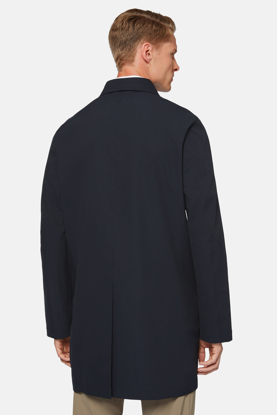 Technical fabric raincoat, Navy blue, hi-res