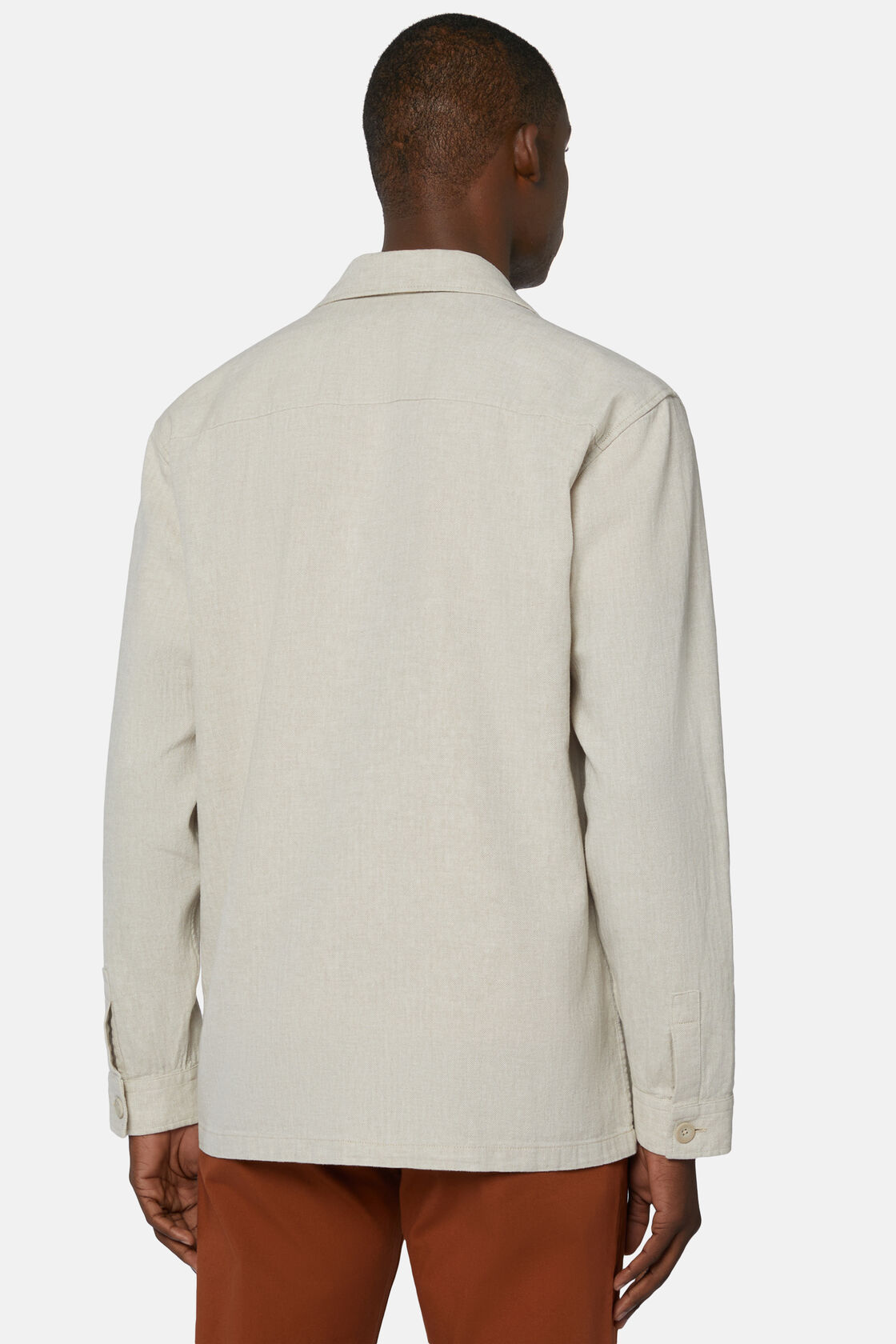 Linen Cotton Shirt Jacket, Sand, hi-res
