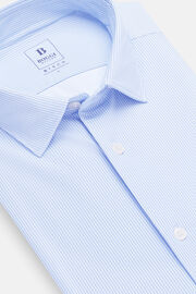 Camisa De Nailon Elástico Corte Slim, Azul claro, hi-res