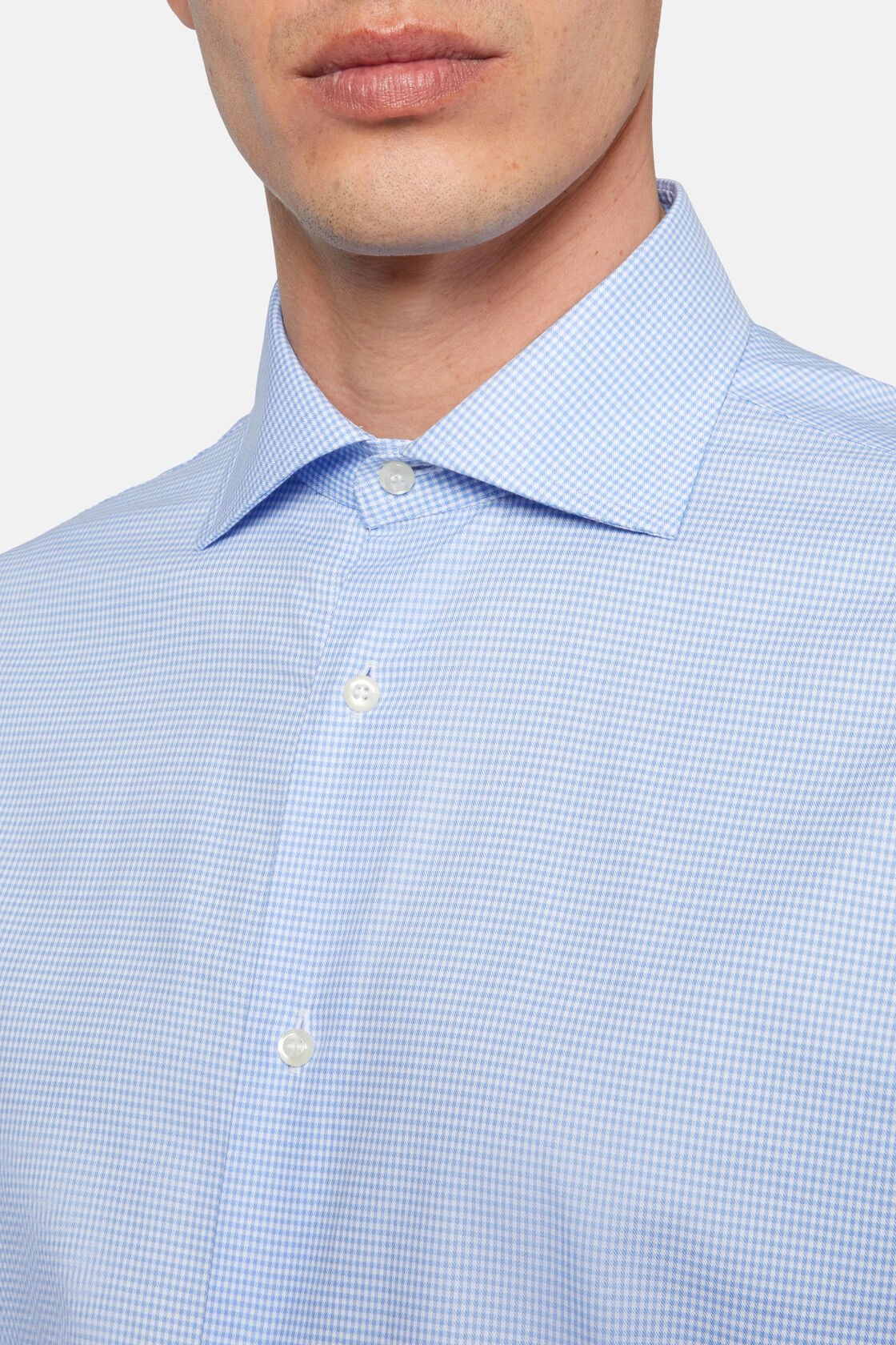 Check-Hemd mit Windsor-Kragen, Hellblau, hi-res