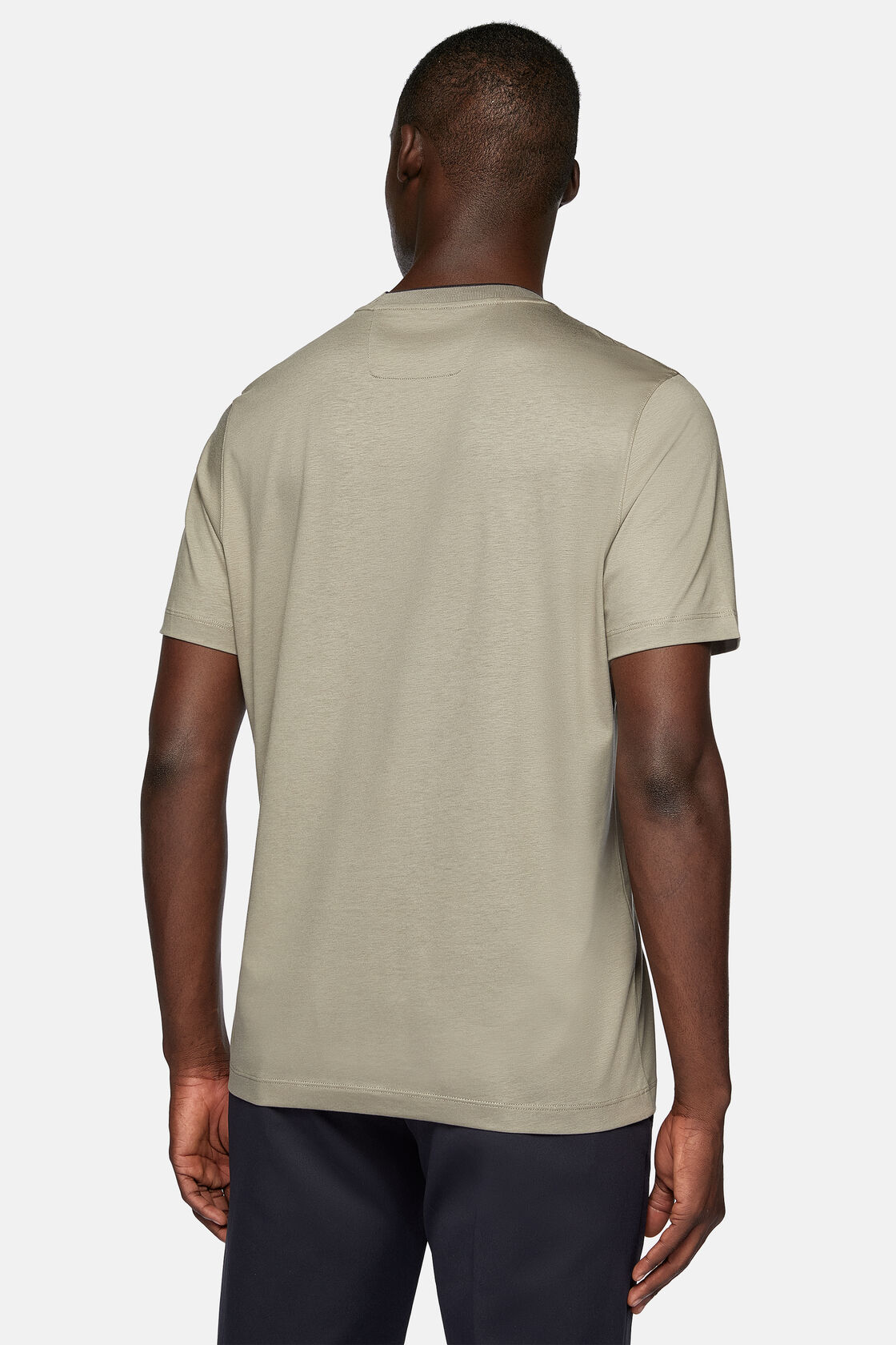 Camiseta De Punto Jersey De Algodón Tencel, Taupe, hi-res
