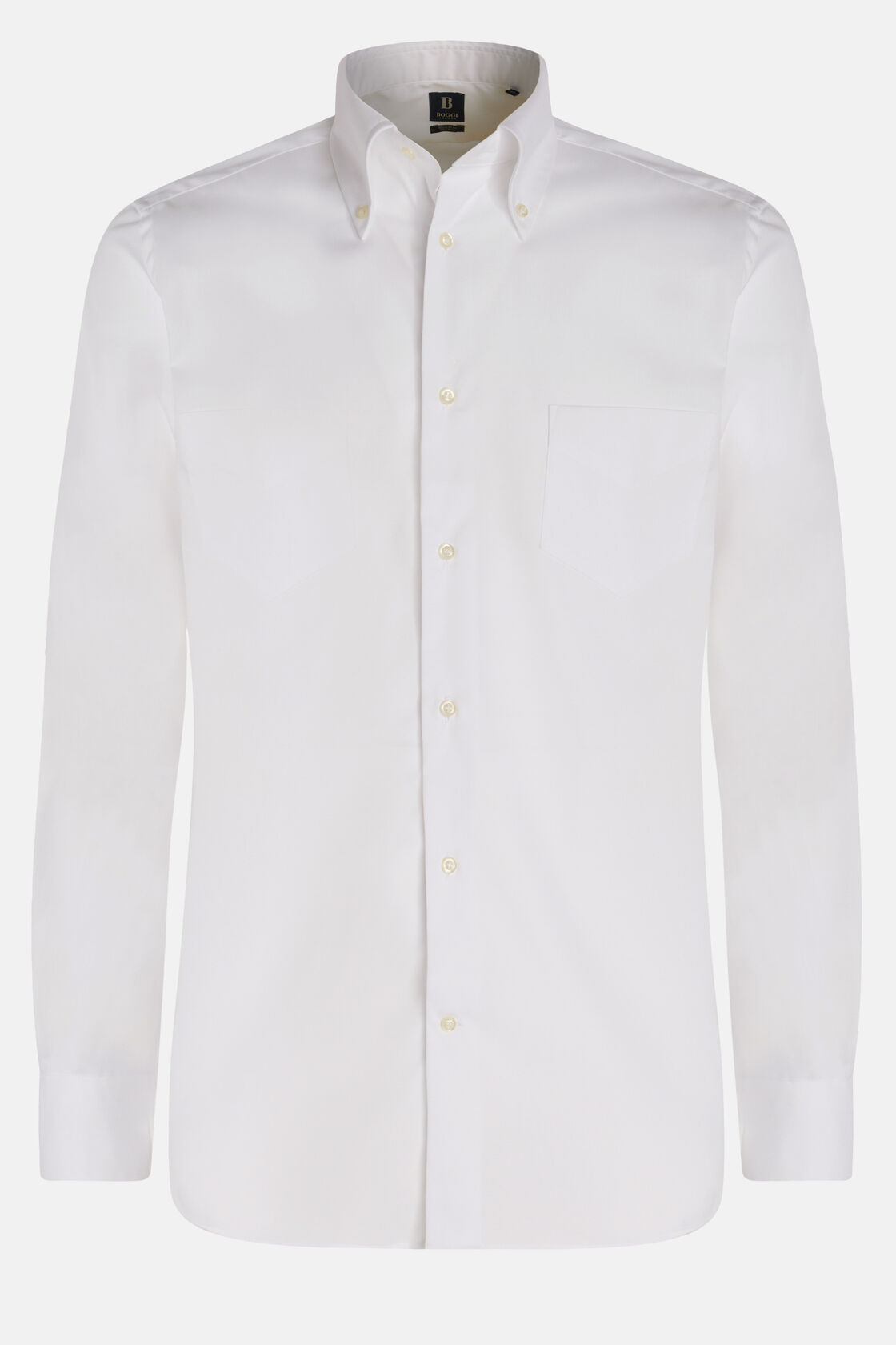 Weißes regular fit  hemd aus baumwoll-pin point, Weiß, hi-res
