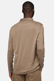 Camisa Polo em Jersey Mistura de Algodão de Alto Desempenho Regular, Brown, hi-res