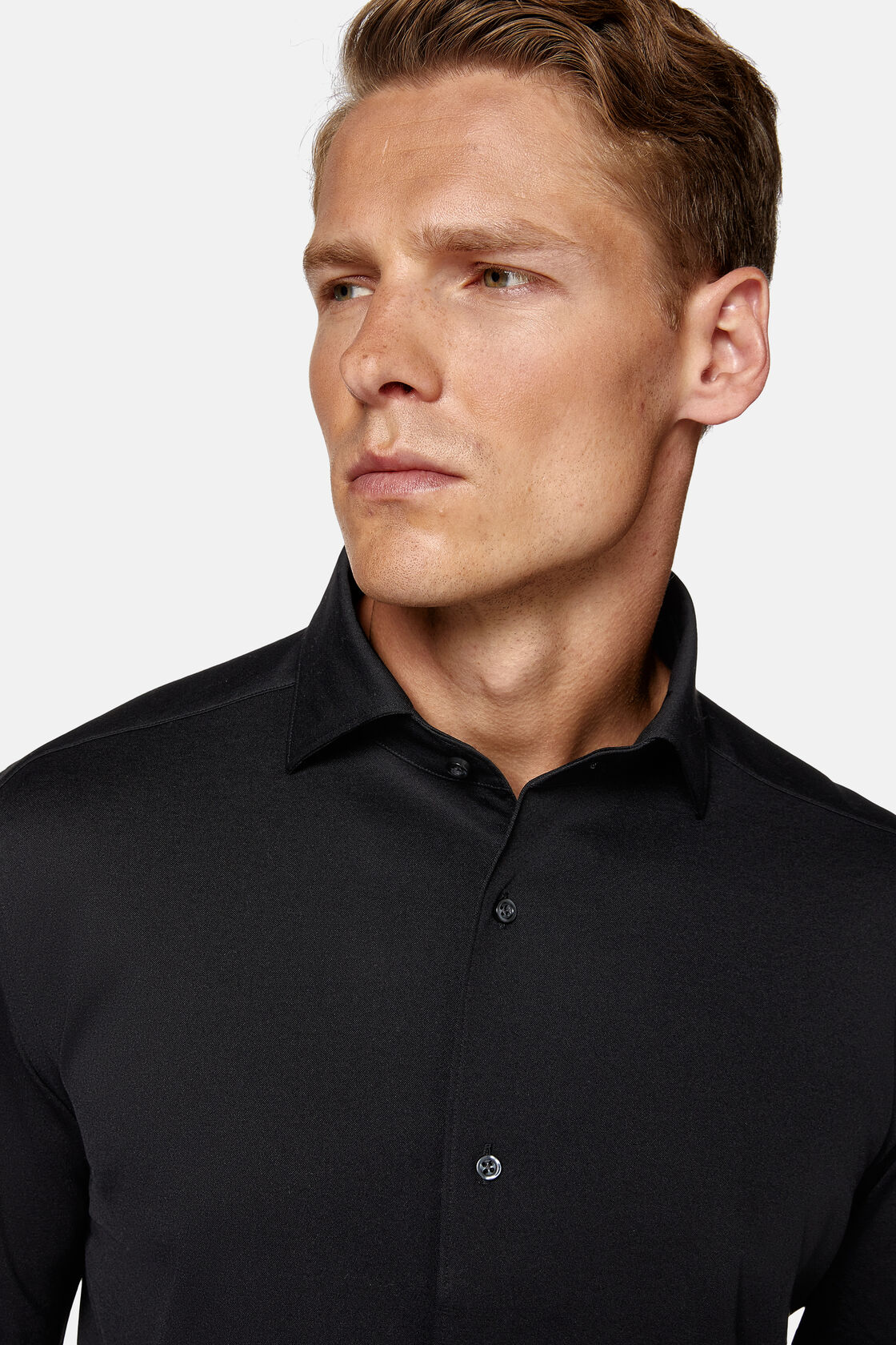 Regular Fit Japanese Jersey Polo Shirt, Black, hi-res