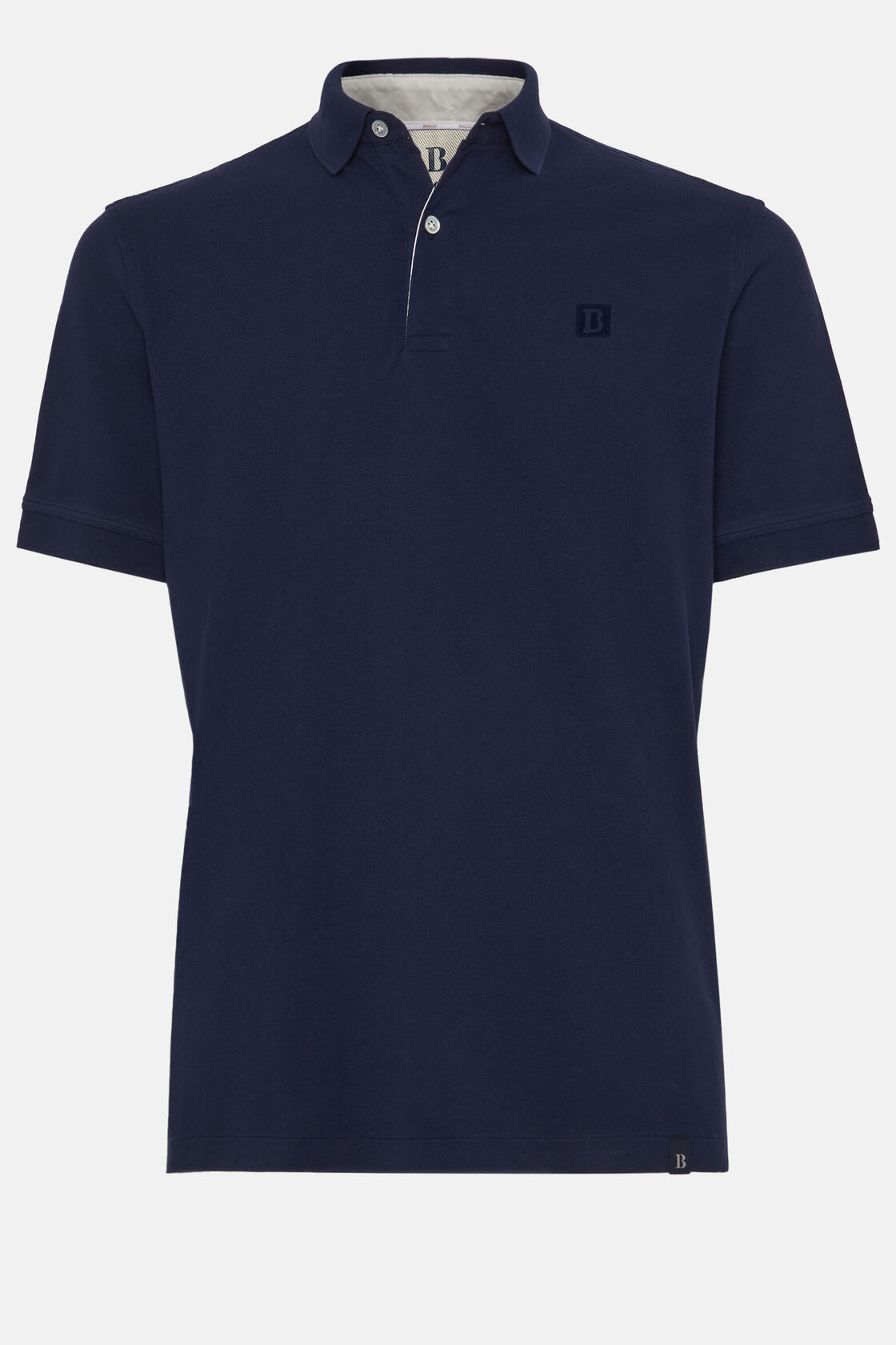 Regular Fit Cotton Pique Polo Shirt, Navy blue, hi-res