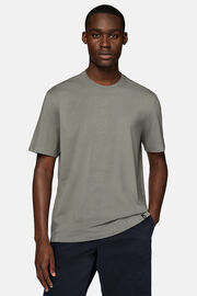 T-Shirt En Jersey De Coton Et Tencel, Vert, hi-res