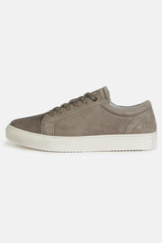 Suede Sneakers With Box Sole, TAUPE, hi-res
