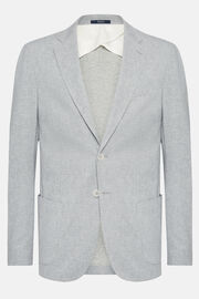 Jersey Printed Fancy Blazer, light grey, hi-res