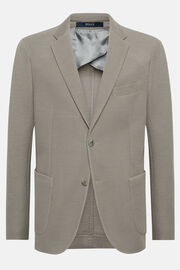 Dove Grey Textured Wool Jersey Jacket, Taupe, hi-res