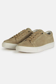 Suede Sneakers With Box Sole, Sand, hi-res