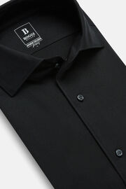 Polo Camicia In Jersey Giapponese Regular Fit, Nero, hi-res