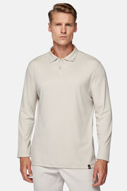 Koszulka polo z wysokiej jakości dżerseju z mieszanki bawełnianej, fason regular, Sand, hi-res