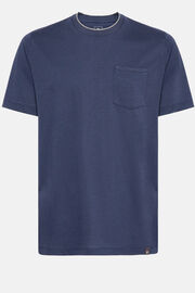Camiseta De Punto Jersey De Algodón Tencel, Azul  Marino, hi-res