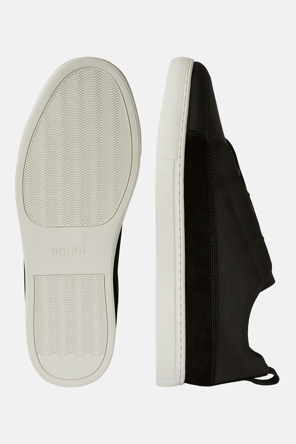Aθλητικά παπούτσια με κορδόνια από τεχνικό ύφασμα, Black, hi-res