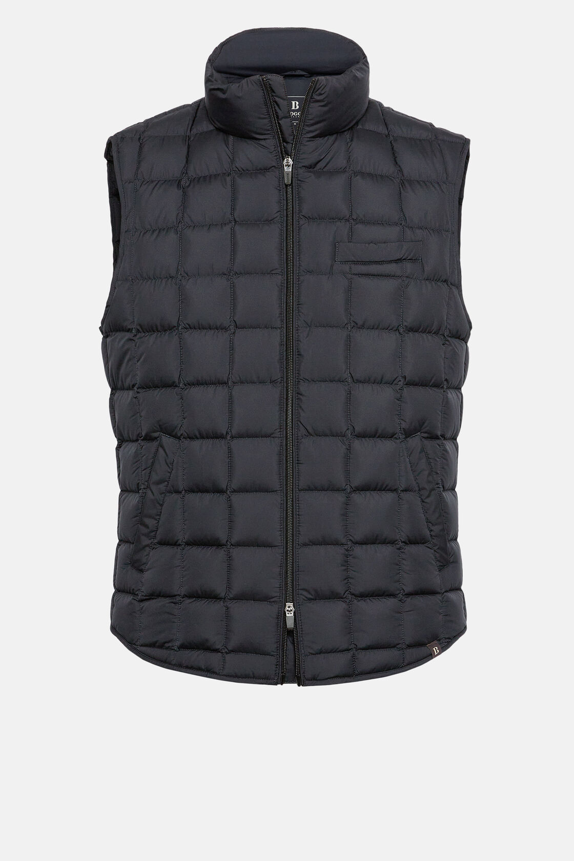 Gilet In Technical Fabric With Goose Down, Navy blue, hi-res