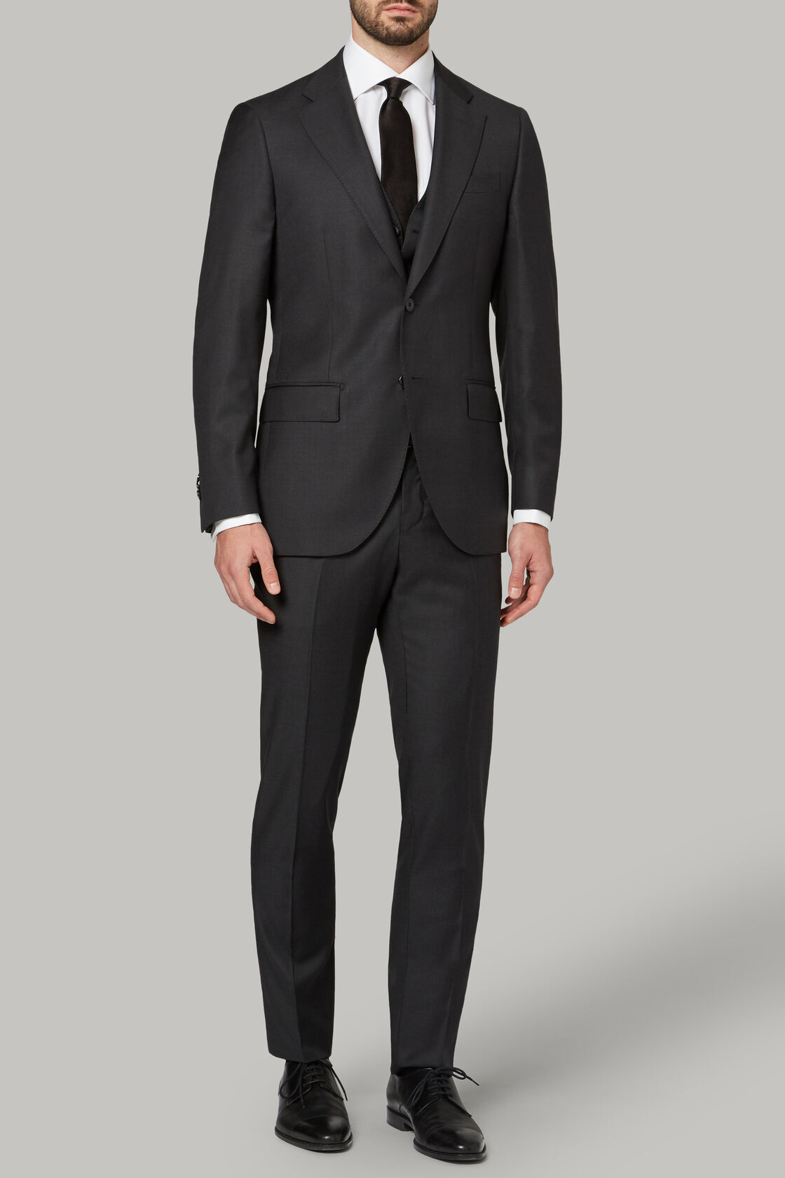 Men's Charcoal Grey Suit in Super 130 Wool | Boggi Milano