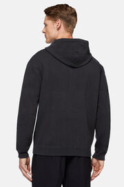 Charcoal Hoodie in Technical Cotton Jersey Fleece, Charcoal, hi-res